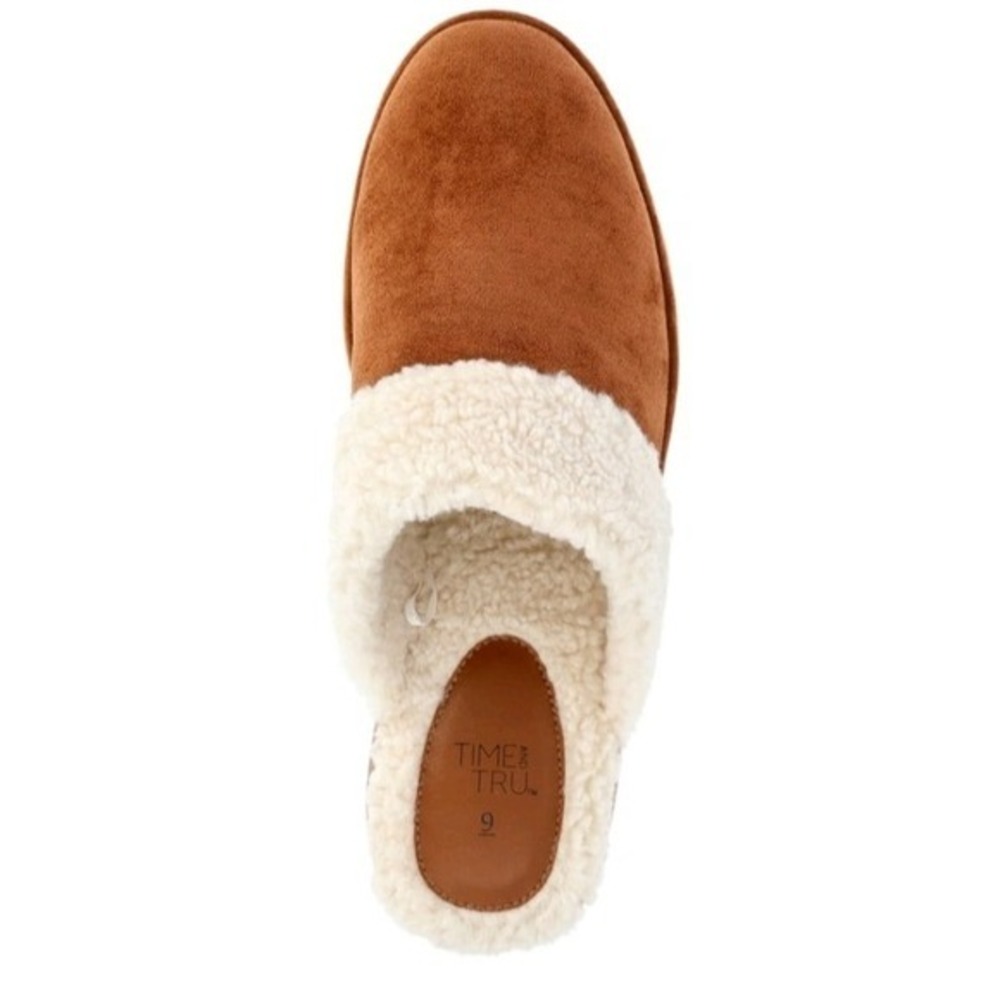 Faux Shearling Wedge Clogs Brown Womens 9 Slip-On Platform Cozy Fall  New - Picture 6 of 9